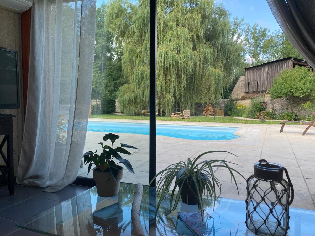 Pool House-L'Hirondelle De Sermizelles- Grand Jardin, Calme Et Nature Aux Portes Du Morvan Exteriör bild